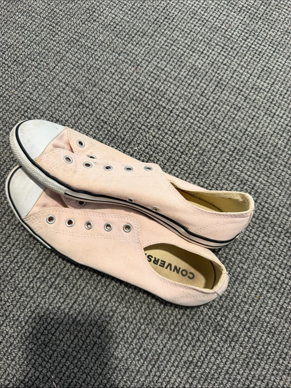 Converse Women’s Light Pink Canvas Slip-On Sneakers